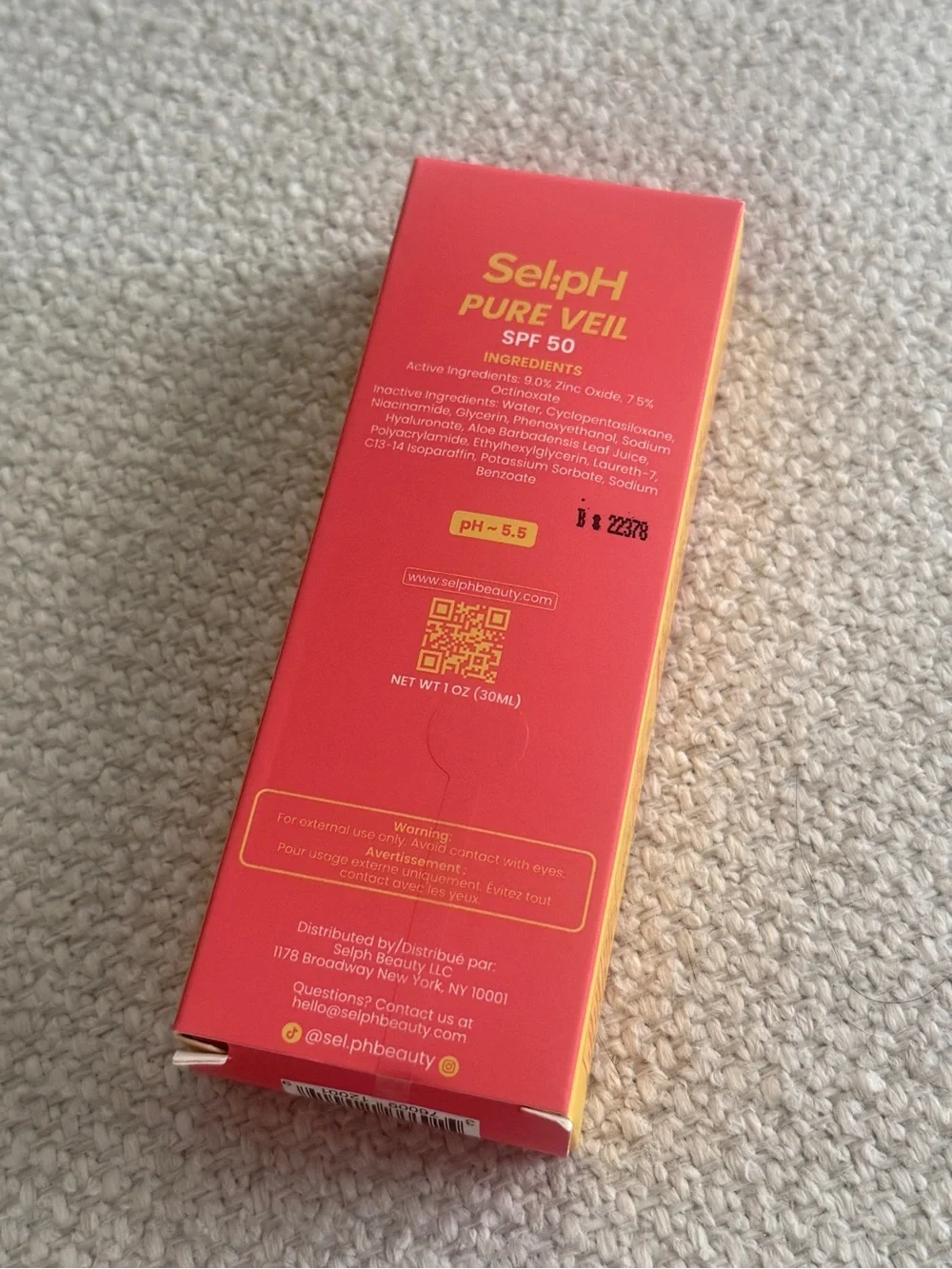 Selph Pure Veil SPF 50 Sheer Tint Sunscreen